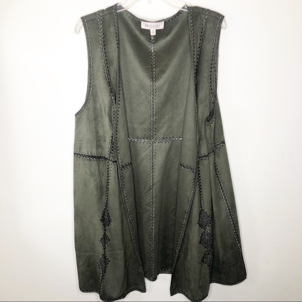 Philosophy Women’s Faux Suede Open Front Vest